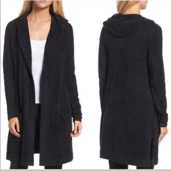 Barefoot Dreams CozyChic Lite Relaxed Hooded Cardi with Pockets Size XS - Picture 1 of 9